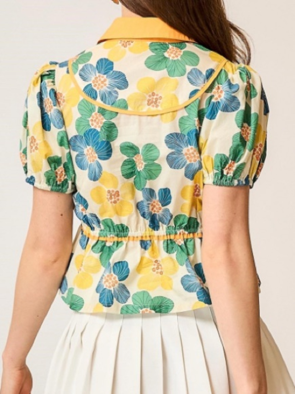 Umgee Floral Peplum Puff Sleeve Top | NWT - Picture 4 of 4